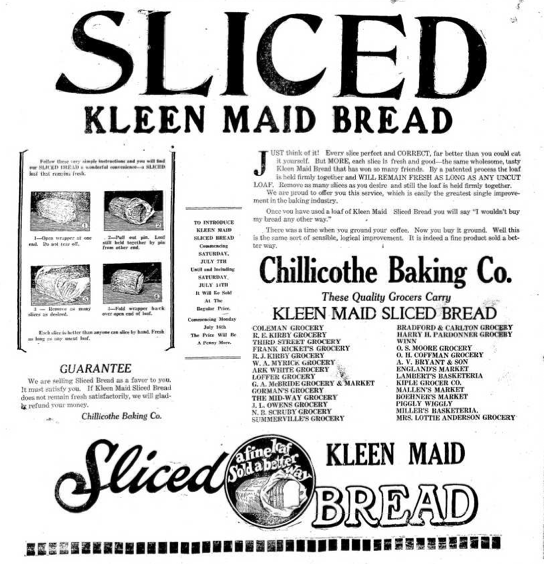 sliced bread machine 1928