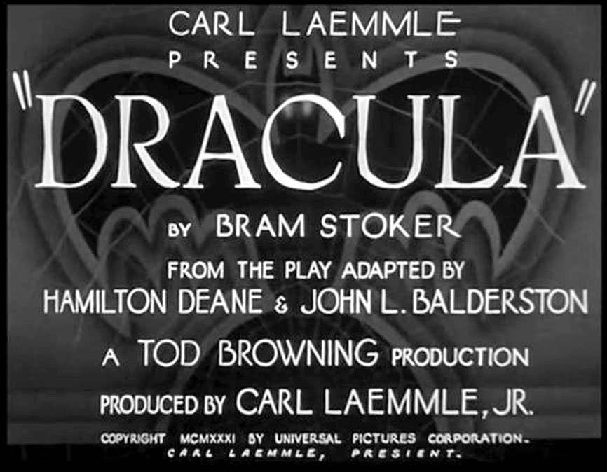 Dracula 1931 Bela Lugosi main title